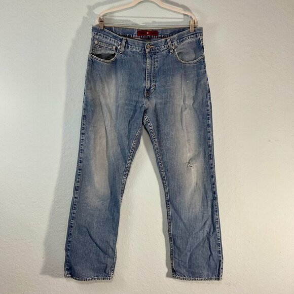 VTG Tommy Hilfiger Jeans Y2K Mens 36 Straight Relaxed Blue Denim Mexico 35x31 - Picture 8 of 9
